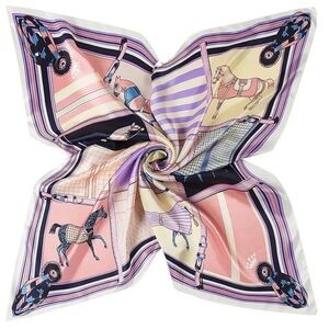 Vintage Pink and Purple Equestrian Scarf